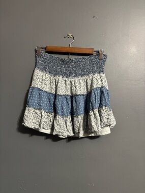 American Eagle summer floral patchwork ruffle tiered skirt size small